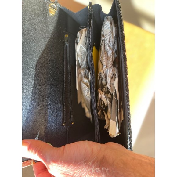 NWT Macy's Y&S Handbags Black Sequence Handbag with Snap Front - Picture 4 of 4